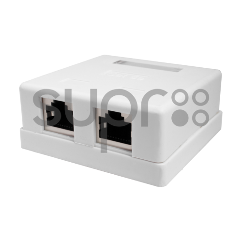 SUPR 10-0308 Компьютерная розетка 8P8C (RJ-45), FTP, Cat.5e, 2 порта SUPR 10-0308 Компьютерная розетка 8P8C (RJ-45), FTP, Cat.5e, 2 порта