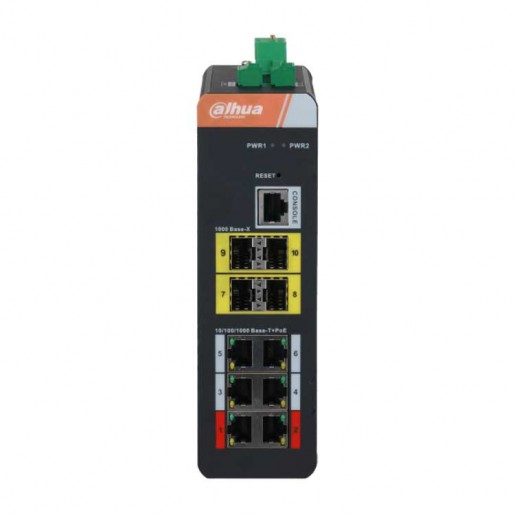 Dahua DH-IS4410-6GT-120 Коммутатор с PoE 6-портовый гигабитный управляемый, промышленное исполнение Dahua DH-IS4410-6GT-120 Коммутатор с PoE 6-портовый гигабитный управляемый, промышленное исполнение