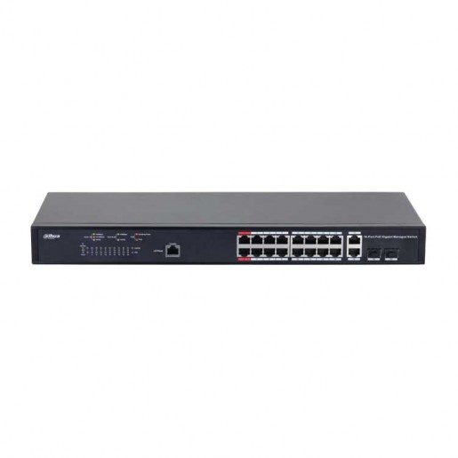 Dahua DH-PFS4218-16GT-230 16-портовый гигабитный управляемый коммутатор с PoE, уровень L2 Dahua DH-PFS4218-16GT-230 16-портовый гигабитный управляемый коммутатор с PoE, уровень L2